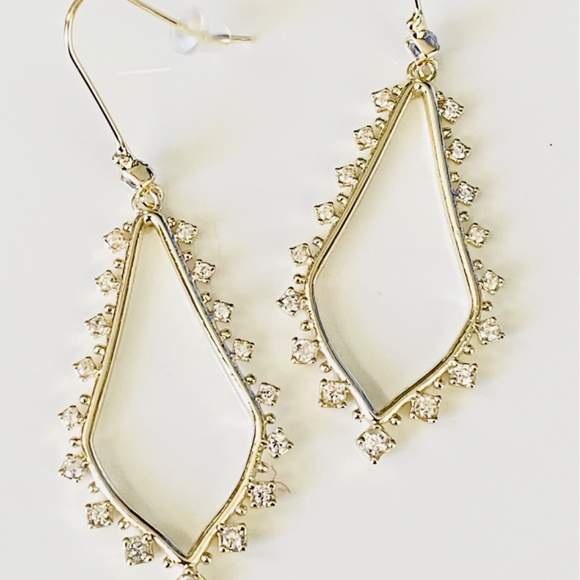 NEW Kendra Scott Bea Crystal Drop Frame Hoop Earrings - Picture 8 of 16